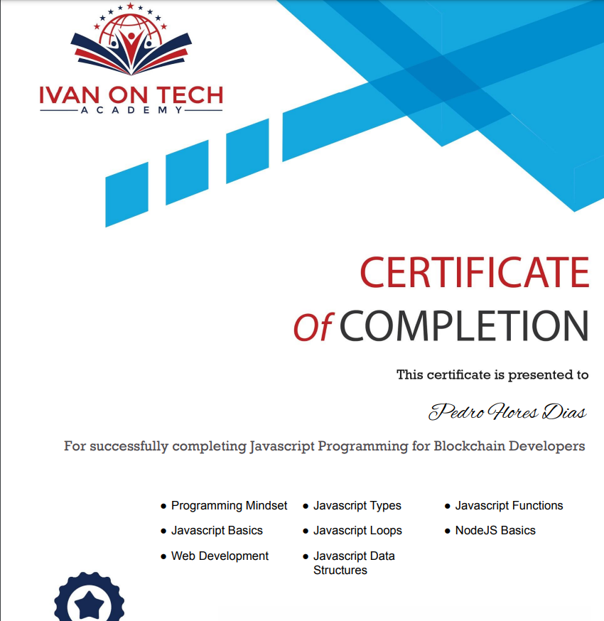 JS Course Certificate