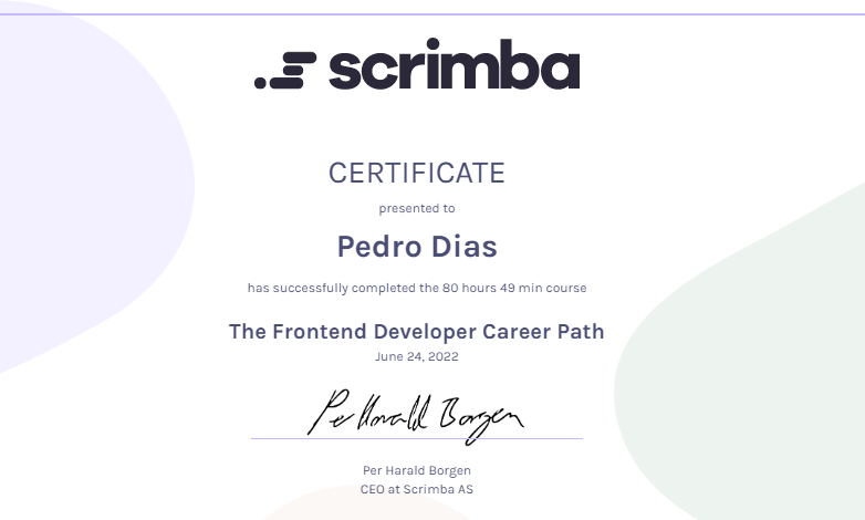 Scrimba Career certificate