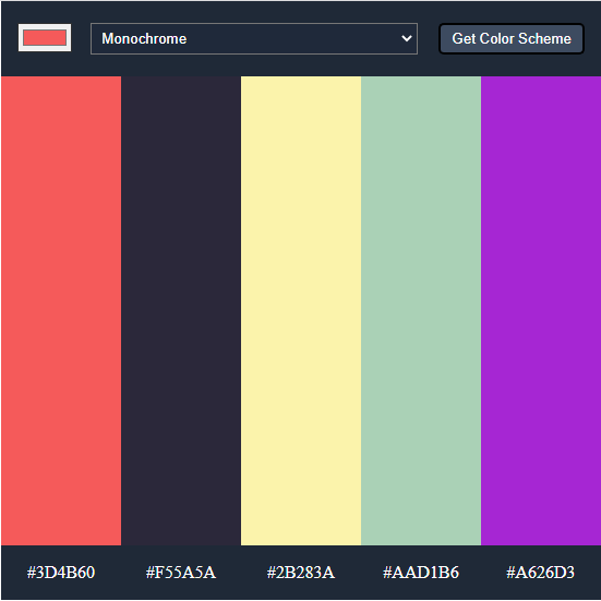 Scrimba Color Scheme Generator