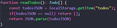 todo code snippet 2